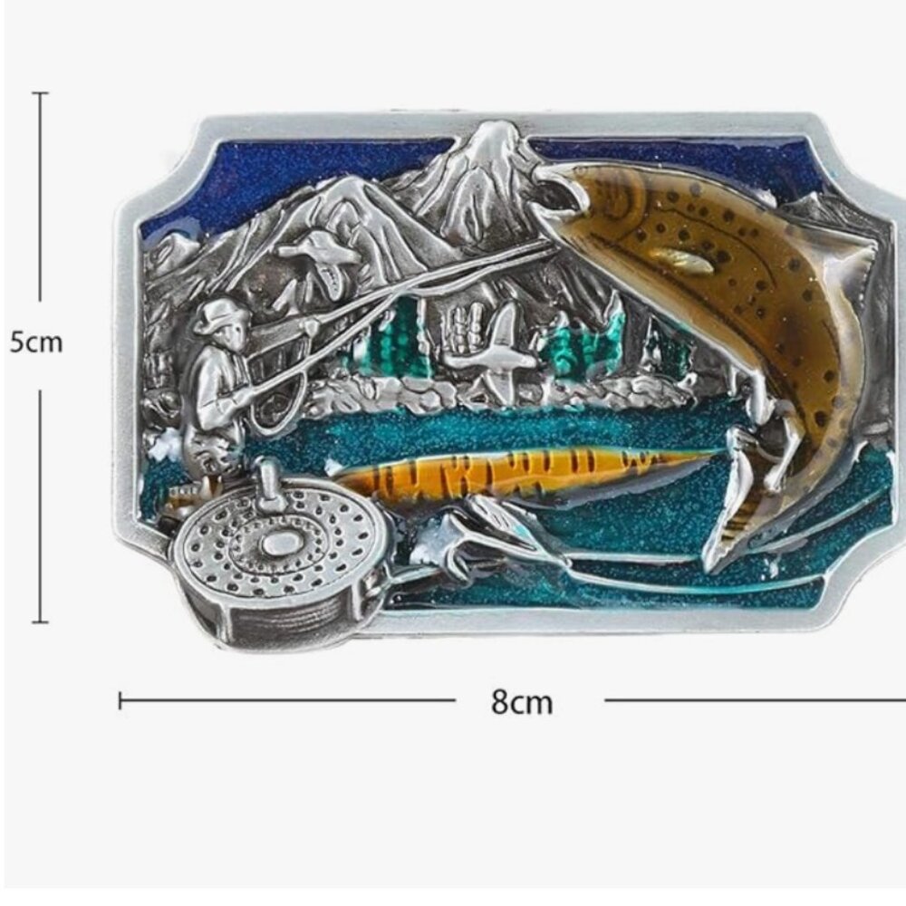 ✨Western Fisherman Cowboy Belt Buckle – Vintage Buckle Only, No Belt Included✨ - Picture 6 of 6